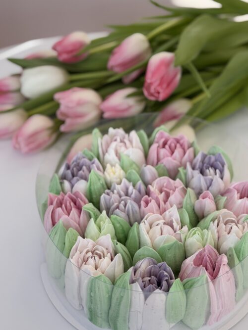 12-13vnt apvali zefyrinių gėlių dėžutė